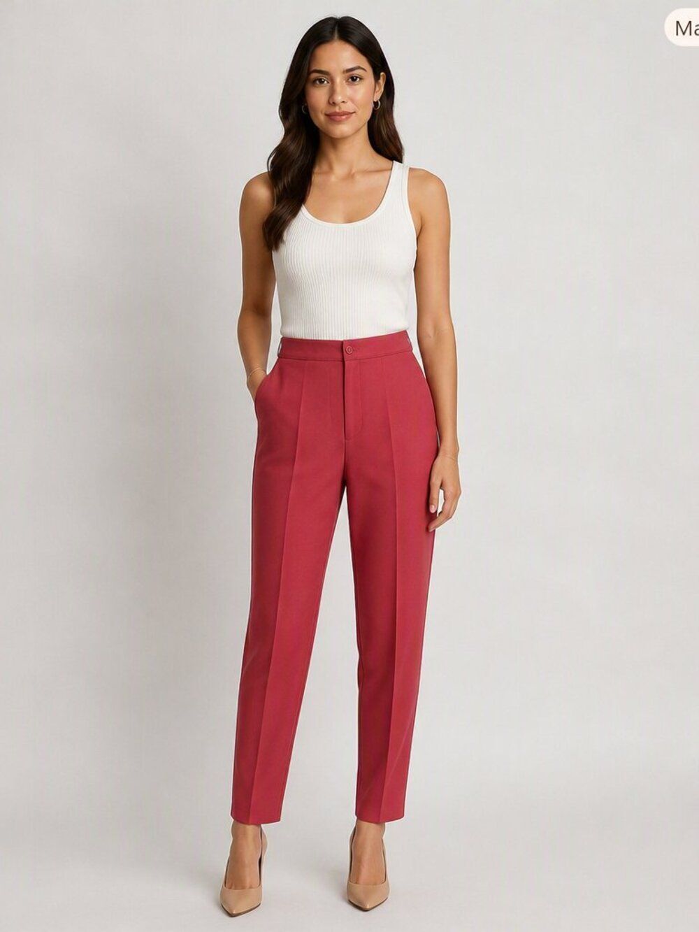 Pristine Vintage 90s Levi's Bend Over Trousers Pink Tapered High Rise Pants 24"